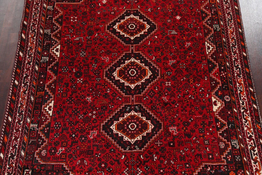 Vintage Tribal Shiraz Persian Area Rug 7x10