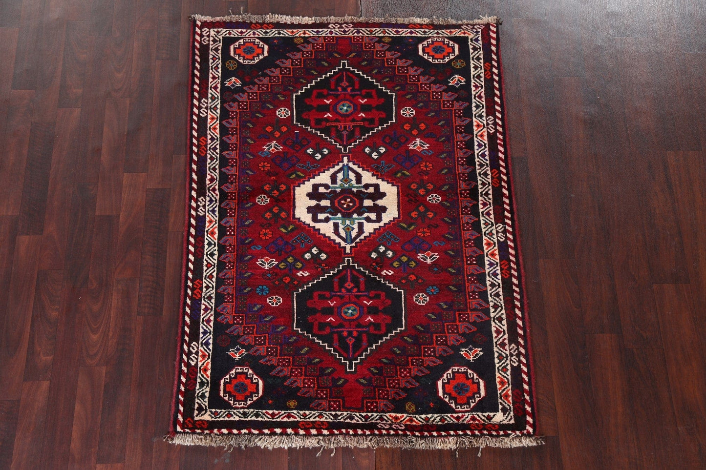 Handmade Wool Shiraz Persian Area Rug 4x5