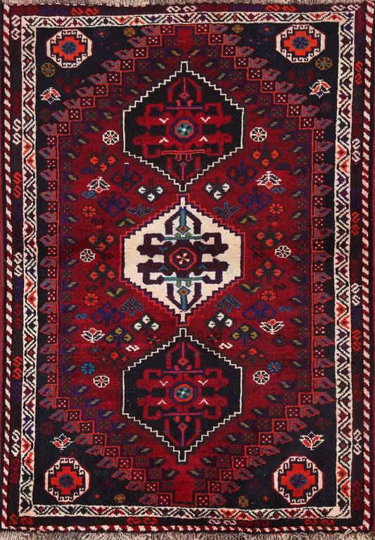 Handmade Wool Shiraz Persian Area Rug 4x5