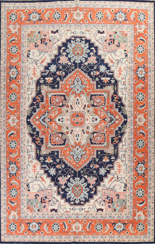 Vegetable Dye Wool Heriz Serapi Oriental Rug 10x14