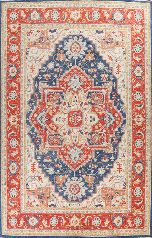 Vegetable Dye Heriz Serapi Oriental Wool Rug 10x14