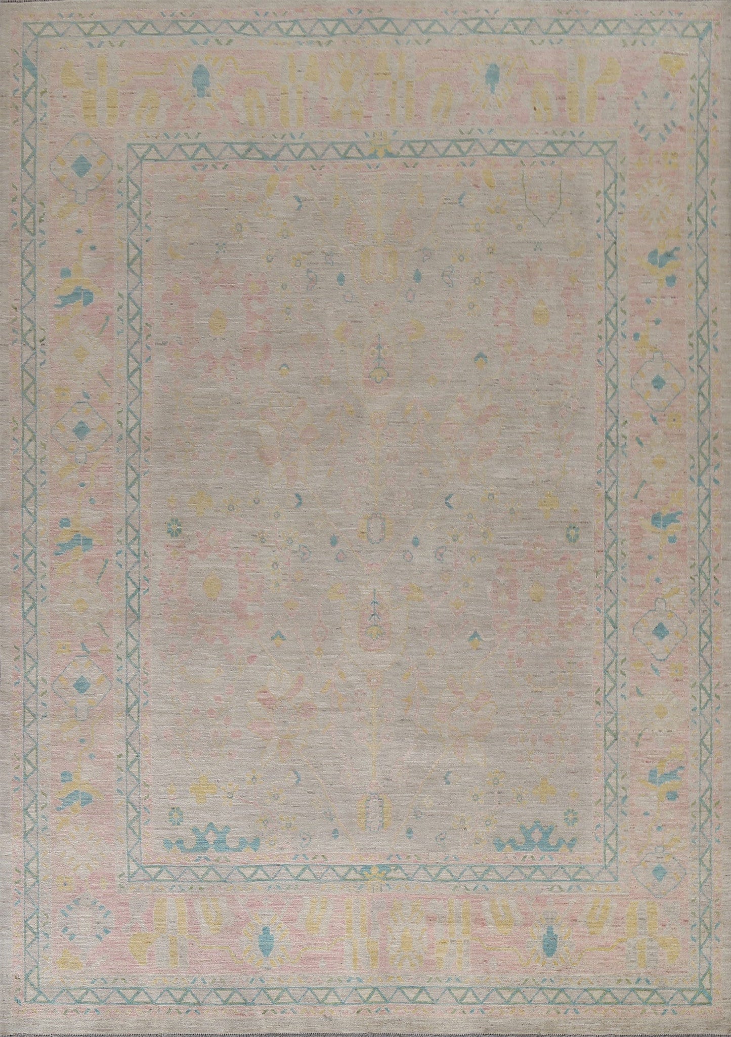 Vegetable Dye Muted Oushak Turkish Area Rug 8x10