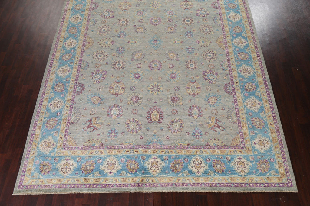 Vegetable Dye Large Oushak Wool Handmade Rug 11x15