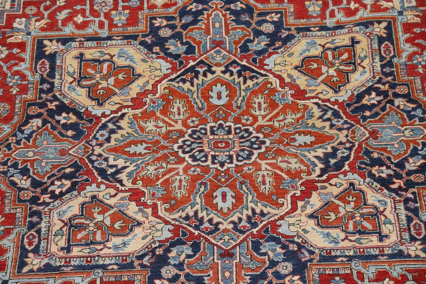 Vegetable Dye Heriz Serapi Large Handmade Rug 10x14