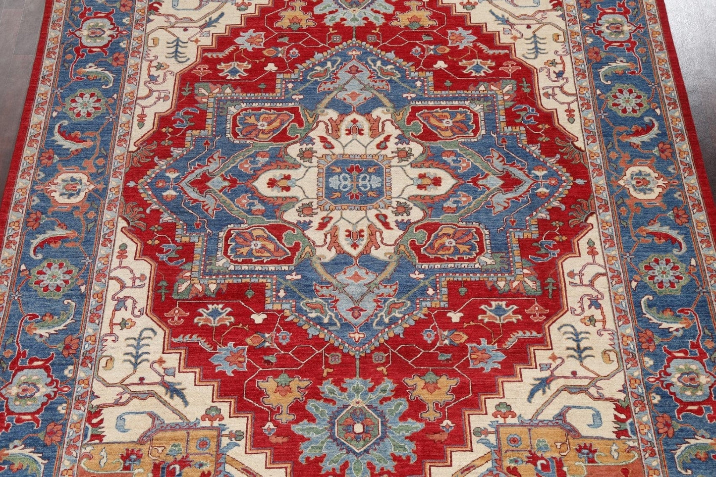 Vegetable Dye Heriz Serapi Oriental Wool Rug 9x12