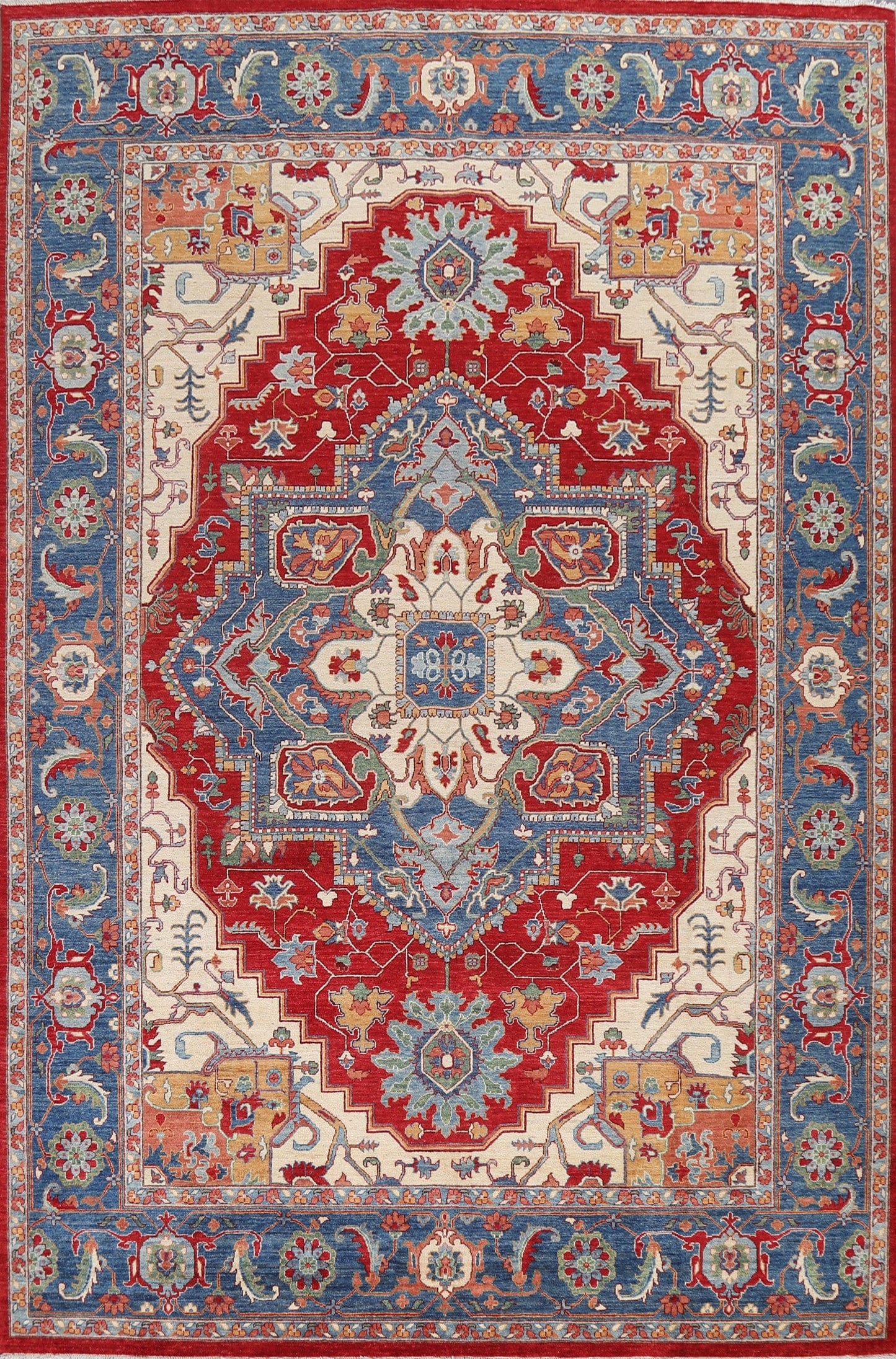 Vegetable Dye Heriz Serapi Oriental Wool Rug 9x12