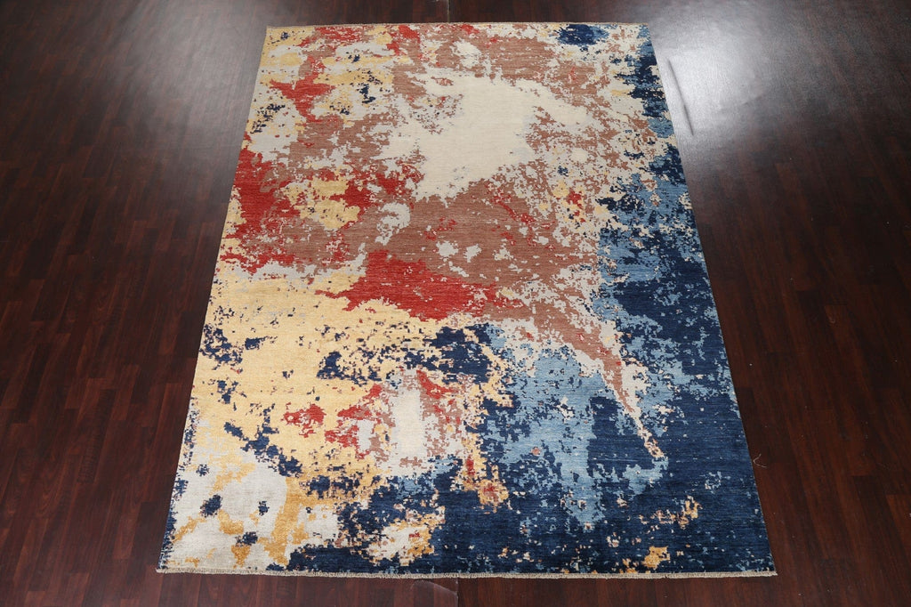 Vegetable Dye Abstract Oriental Area Rug 9x12