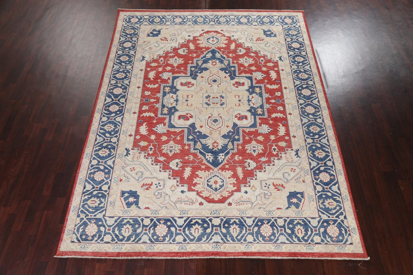 Vegetable Dye Heriz Serapi Wool Oriental Rug 9x12