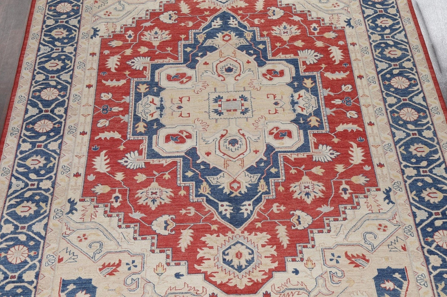 Vegetable Dye Heriz Serapi Wool Oriental Rug 9x12