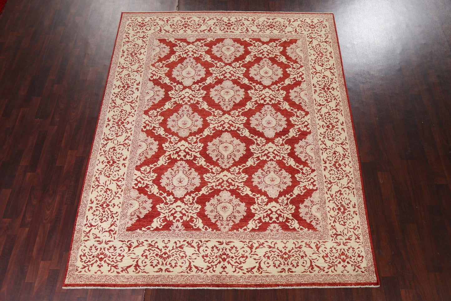 Red Floral Ziegler Handmade Wool Rug 8x10