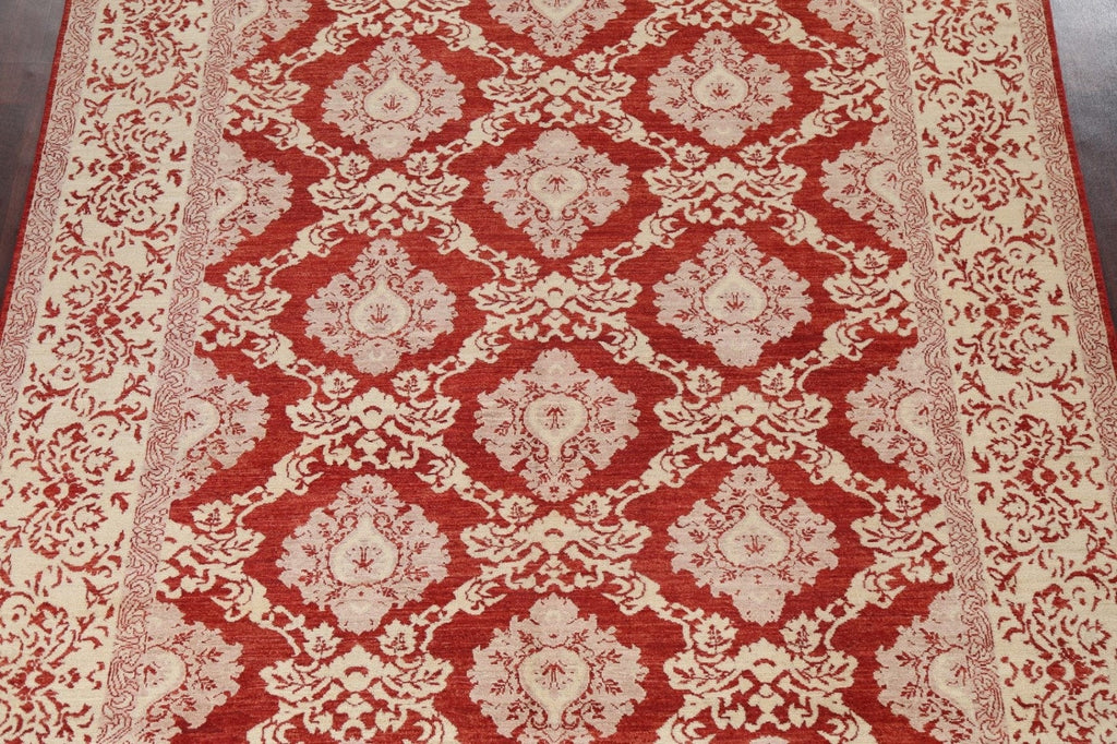 Red Floral Ziegler Handmade Wool Rug 8x10