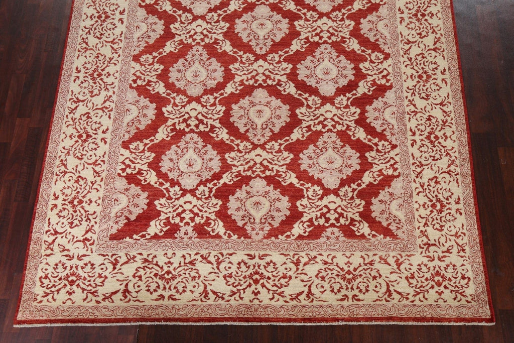 Red Floral Ziegler Handmade Wool Rug 8x10