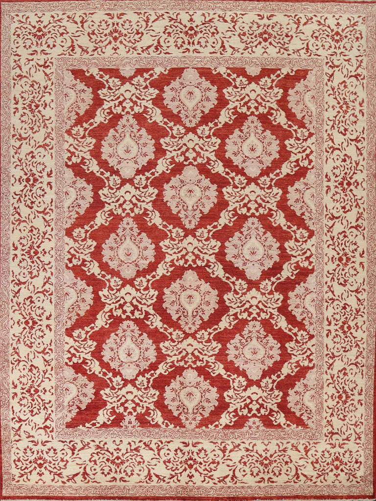 Red Floral Ziegler Handmade Wool Rug 8x10