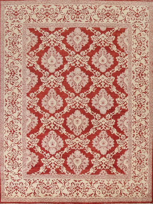 Red Floral Ziegler Handmade Wool Rug 8x10