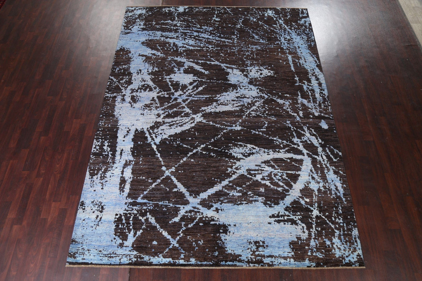 Vegetable Dye Abstract Wool Oriental Rug 9x12