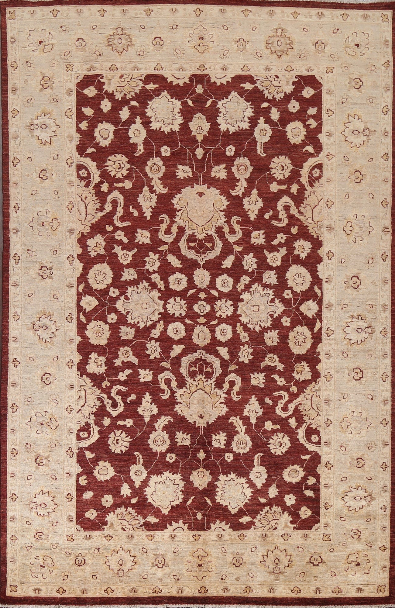 Vegetable Dye Chobi Peshawar Oriental Rug 6x9