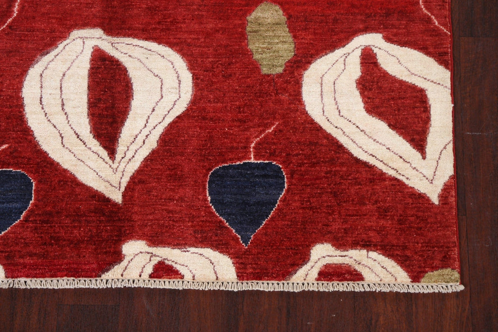 Modern Red Gabbeh Kashkoli Oriental Area Rug 5x6