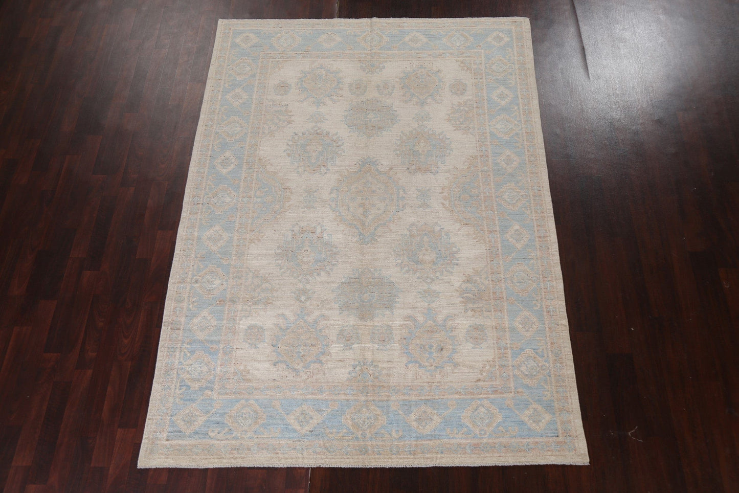 Vegetable Dye Oushak Wool Turkish Rug 6x9