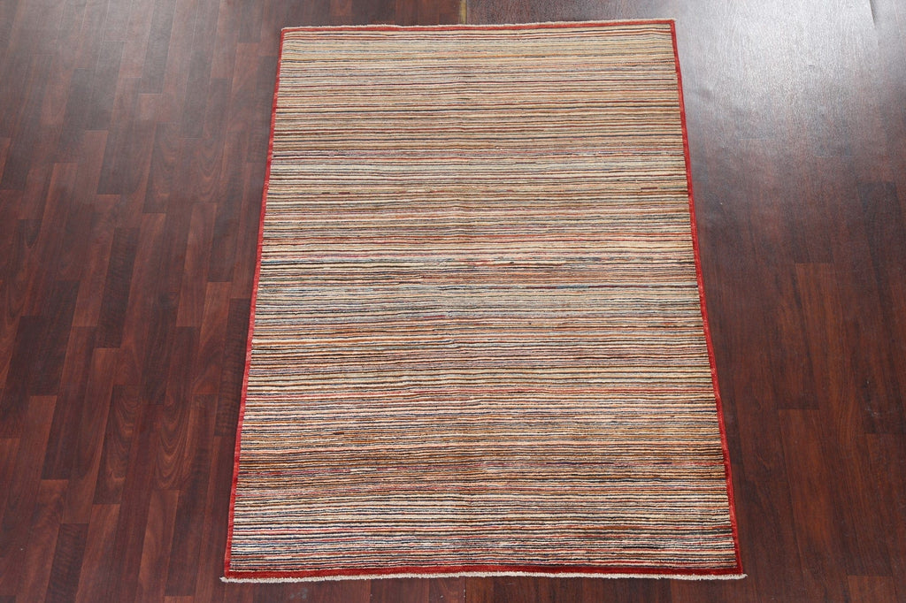 Striped Gabbeh Kashkoli Oriental Area Rug 5x7