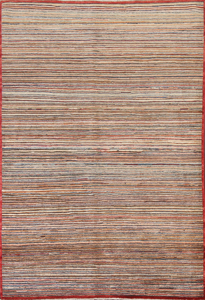 Striped Gabbeh Kashkoli Oriental Area Rug 5x7