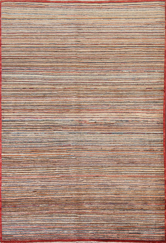 Striped Gabbeh Kashkoli Oriental Area Rug 5x7