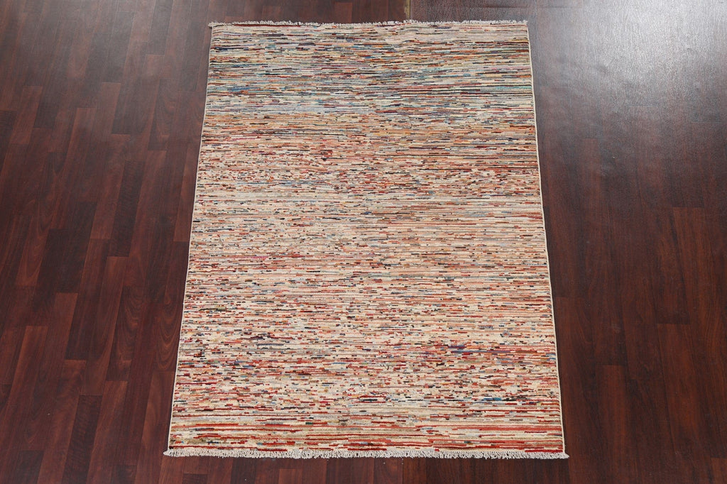 Contemporary Gabbeh Kashkoli Oriental Wool Rug 5x6