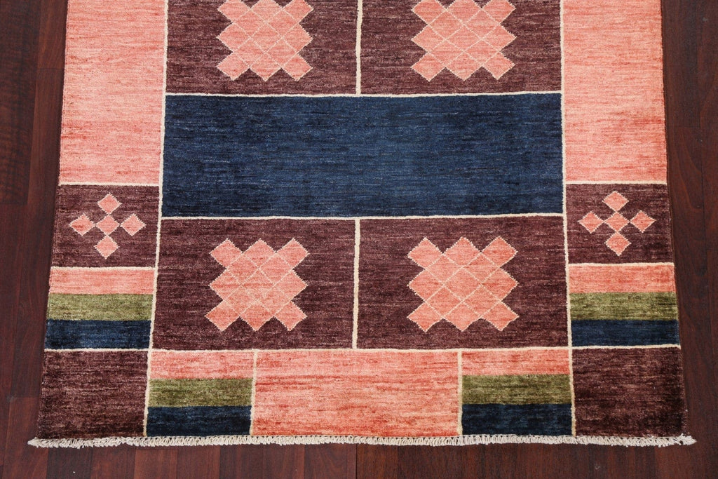 Geometric Gabbeh Kashkoli Wool Oriental Rug 4x6