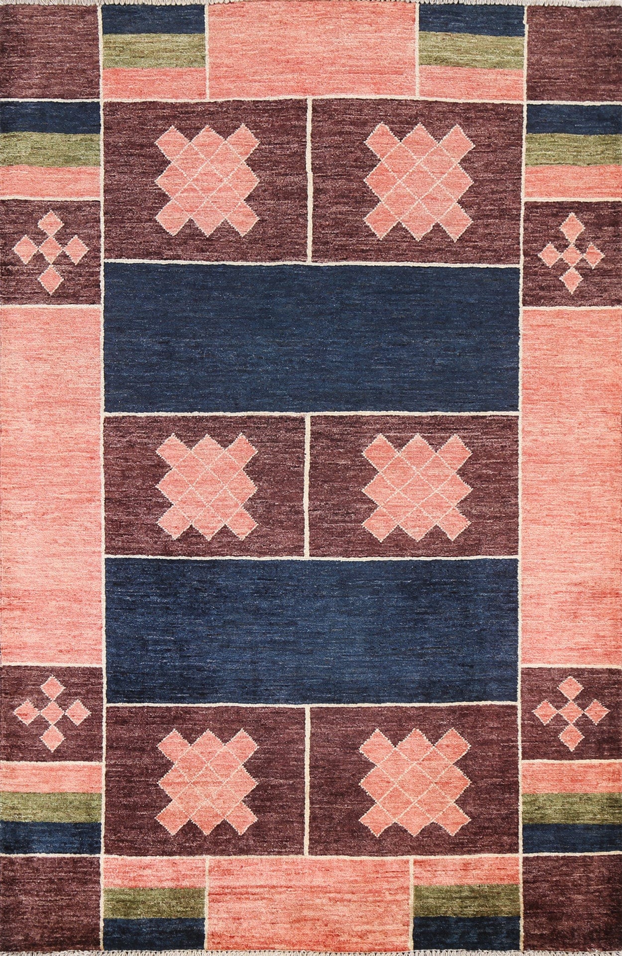 Geometric Gabbeh Kashkoli Wool Oriental Rug 4x6