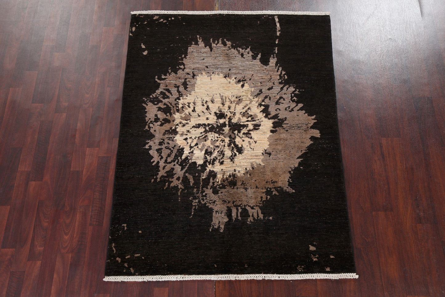 Vegetable Dye Abstract Wool Gabbeh Persian Area Rug 5x6