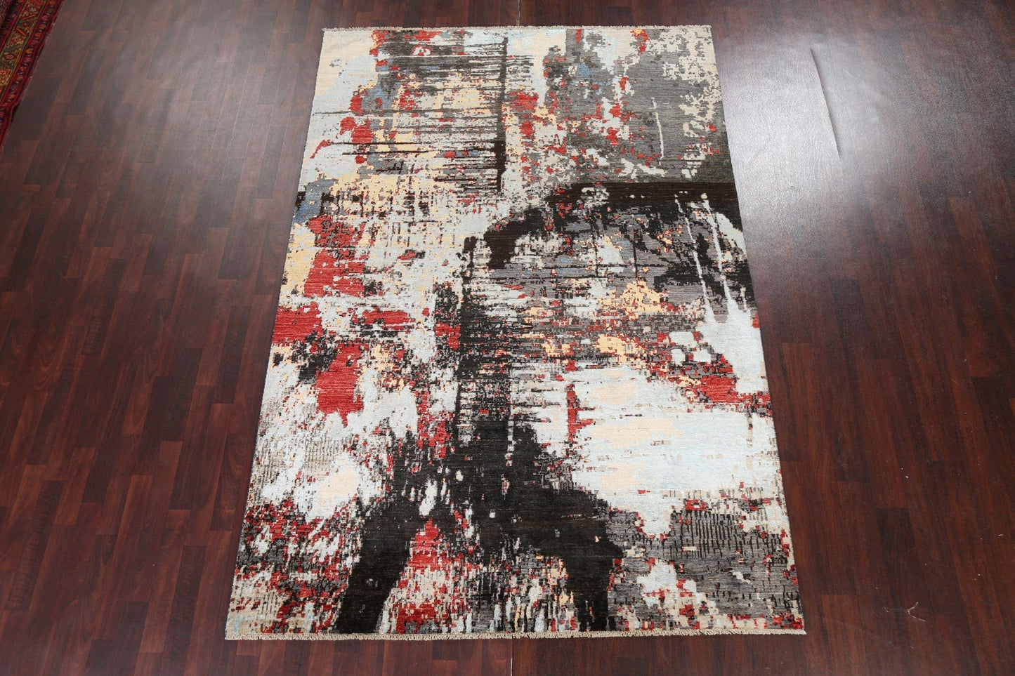 Vegetable Dye Wool/ Silk Abstract Oriental Area Rug 7x10