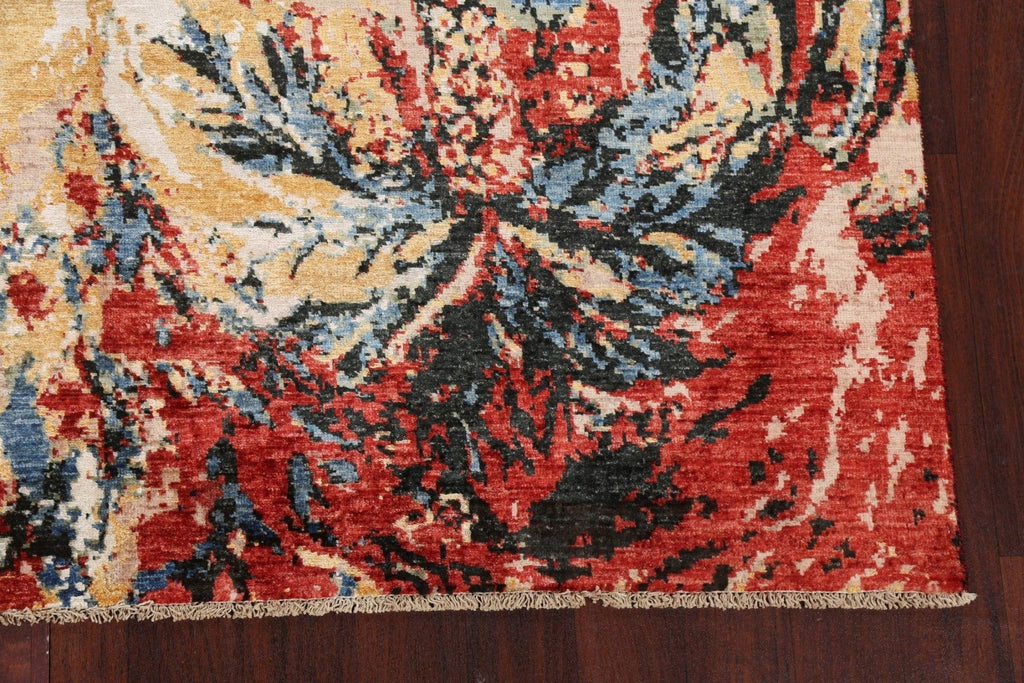 Vegetable Dye Wool/ Silk Abstract Oriental Rug 7x10