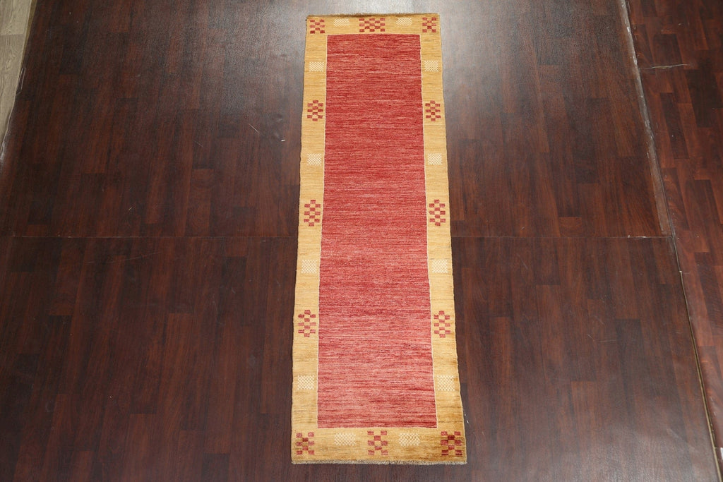 Geometric Gabbeh Kashkoli Oriental Runner Rug 3x9