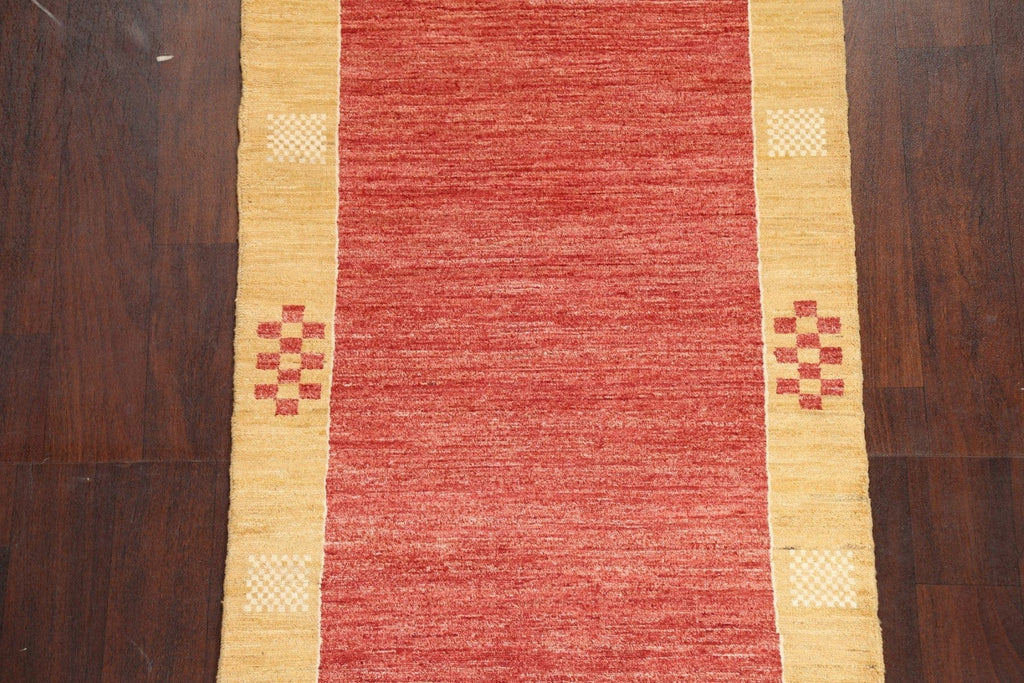 Geometric Gabbeh Kashkoli Oriental Runner Rug 3x9