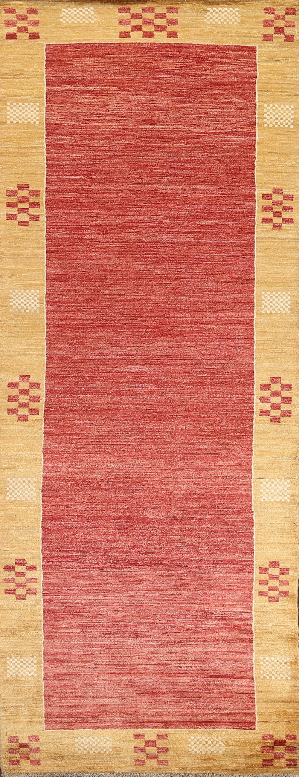 Geometric Gabbeh Kashkoli Oriental Runner Rug 3x9