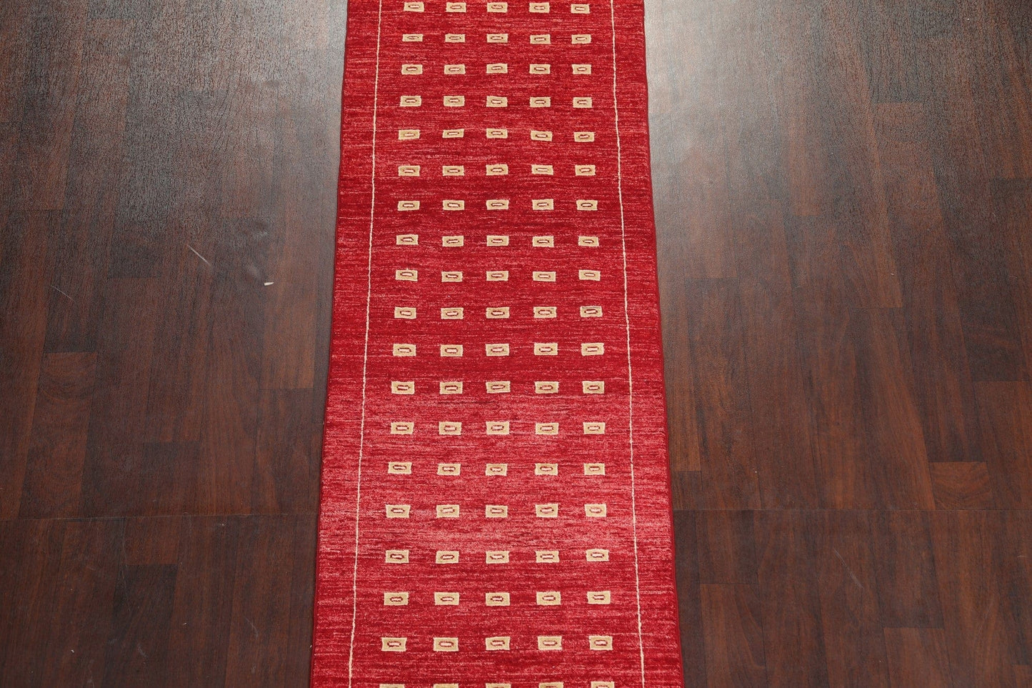 Red Gabbeh Kashkoli Oriental Runner Rug 3x10