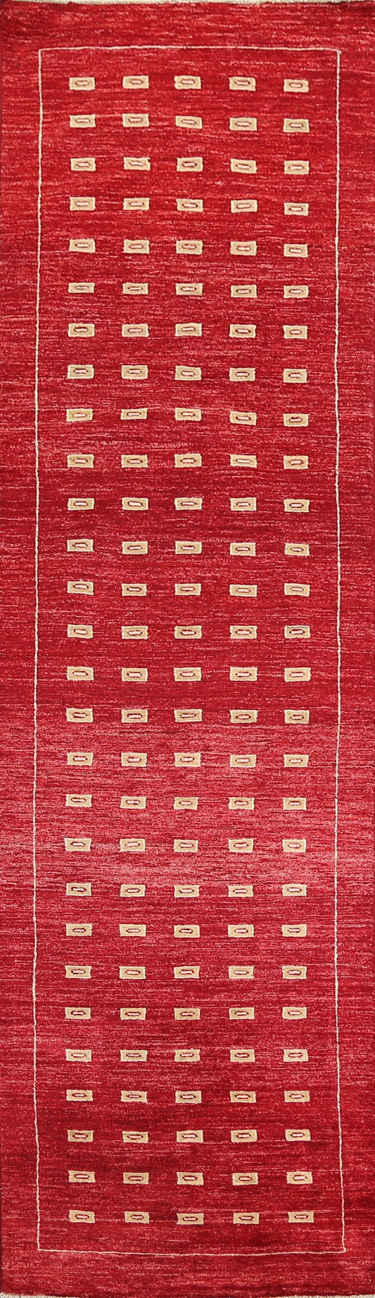 Red Gabbeh Kashkoli Oriental Runner Rug 3x10