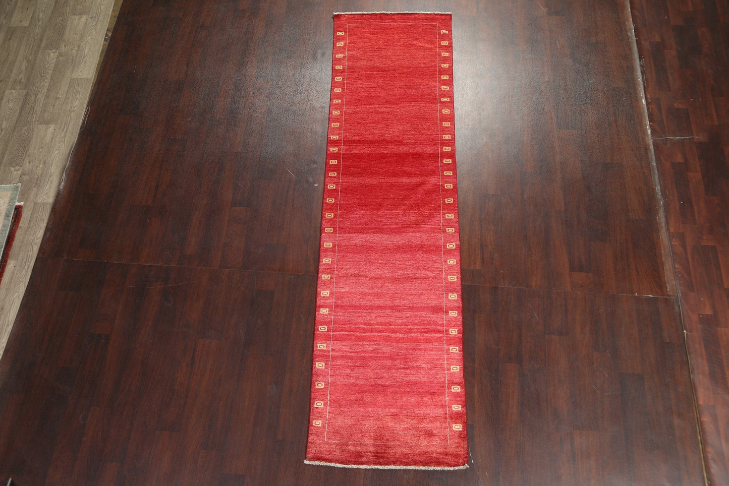 Red Gabbeh Kashkoli Oriental Runner Rug 3x10