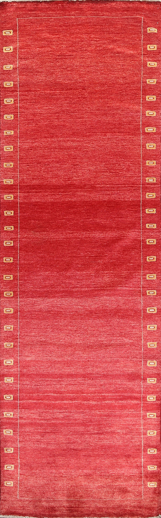 Red Gabbeh Kashkoli Oriental Runner Rug 3x10