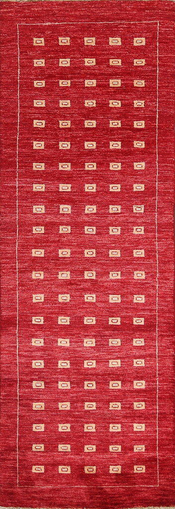 Geometric Gabbeh Kashkoli Oriental Runner Rug 3x8