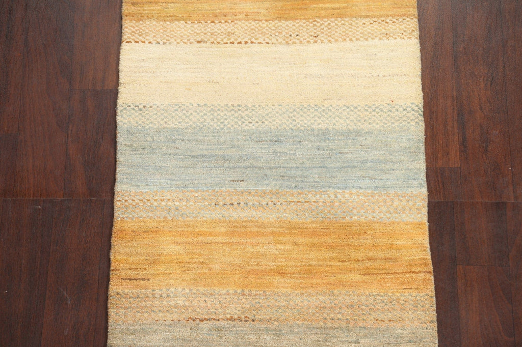 Contemporary Runner Gabbeh Kashkoli Oriental Rug 3x8