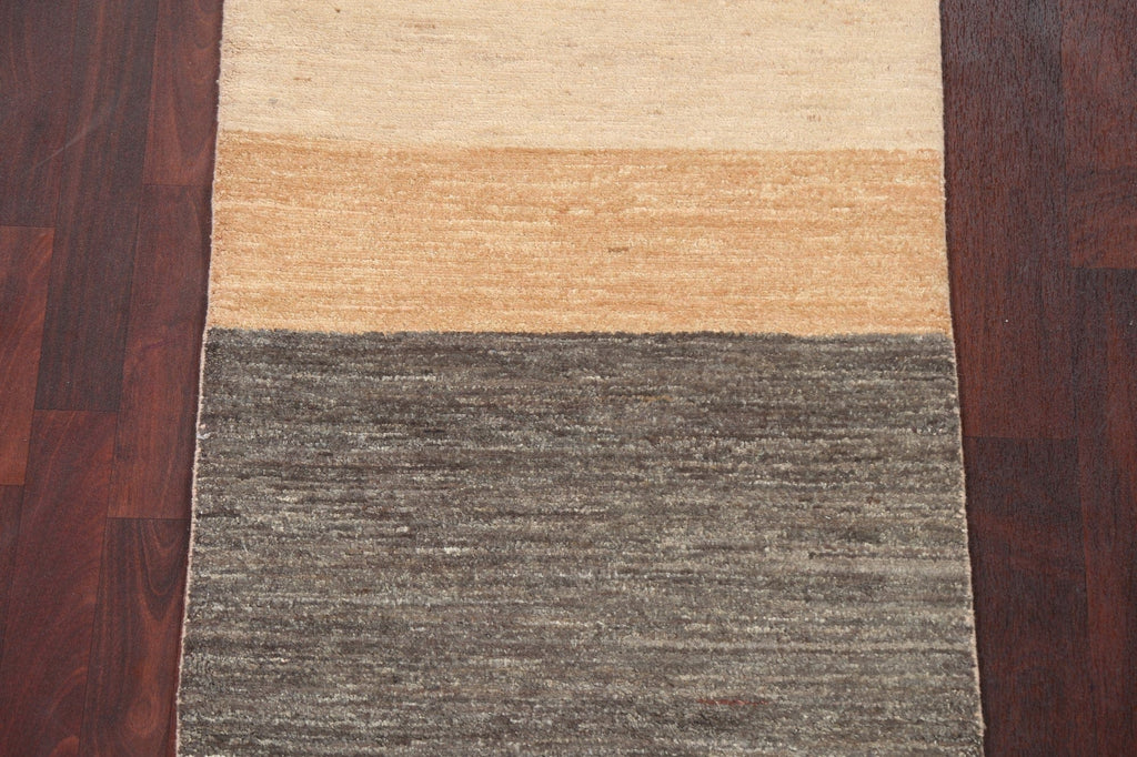 Modern Gabbeh Kashkoli Oriental Runner Rug 3x8