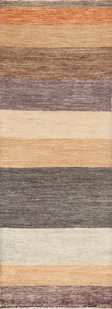 Modern Gabbeh Kashkoli Oriental Runner Rug 3x8