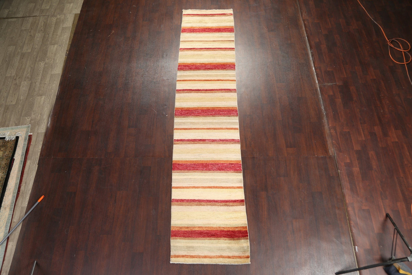 Striped Gabbeh Kashkoli Oriental Runner Rug 3x13