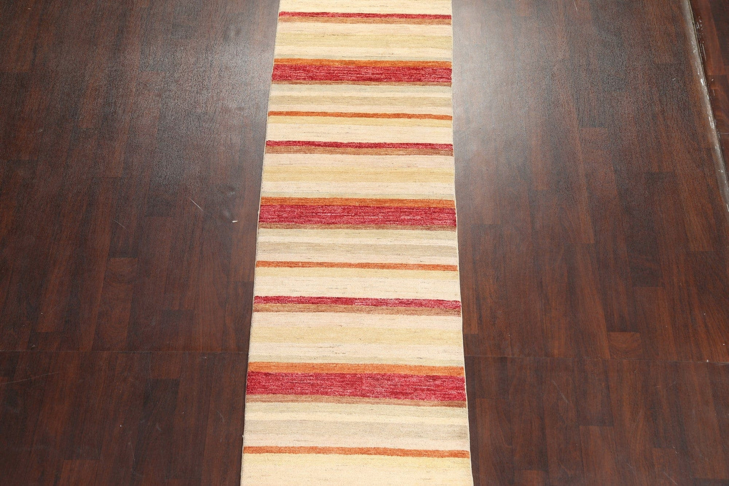 Striped Gabbeh Kashkoli Oriental Runner Rug 3x13