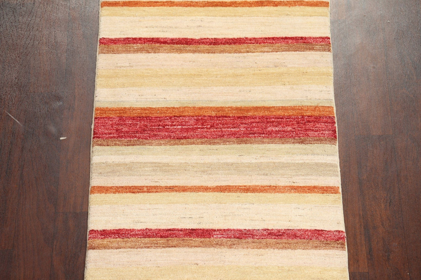 Striped Gabbeh Kashkoli Oriental Runner Rug 3x13