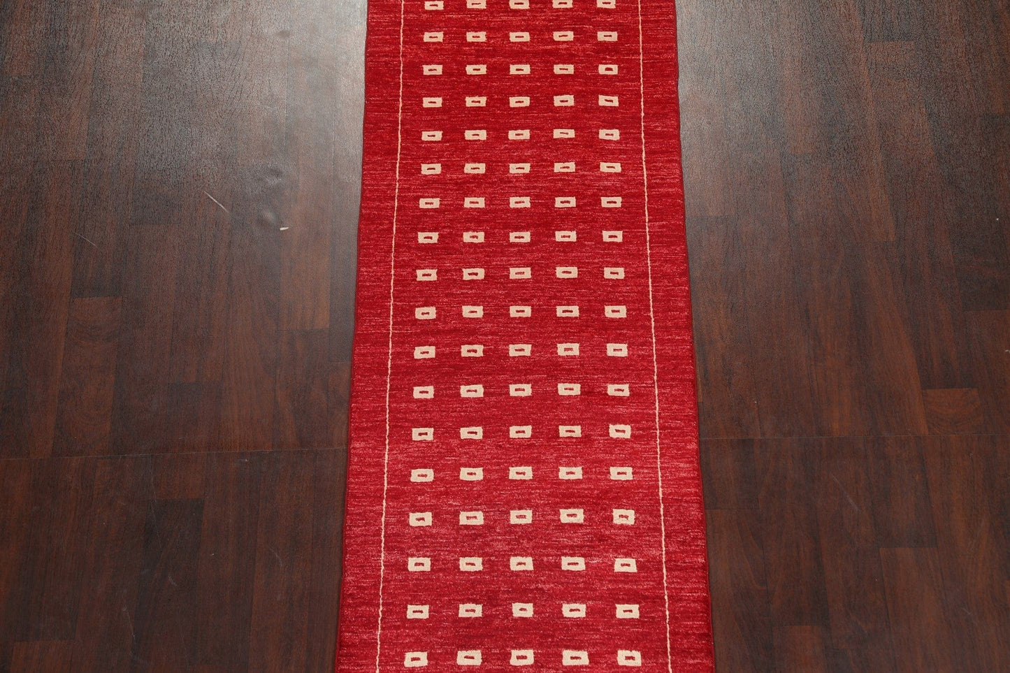 Red Gabbeh Kashkoli Runner Oriental Rug 3x8