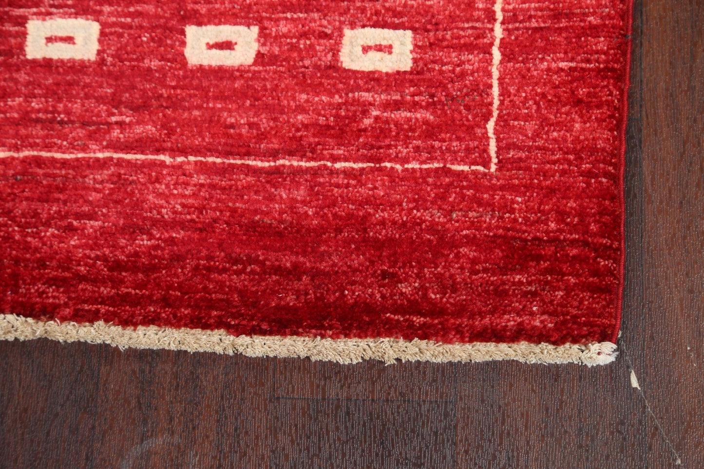 Red Gabbeh Kashkoli Runner Oriental Rug 3x8