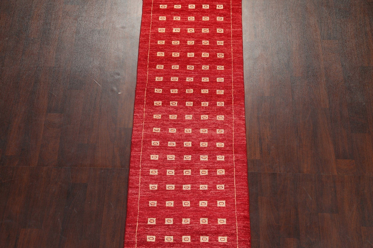 Red Gabbeh Kashkoli Oriental Runner Rug 3x10