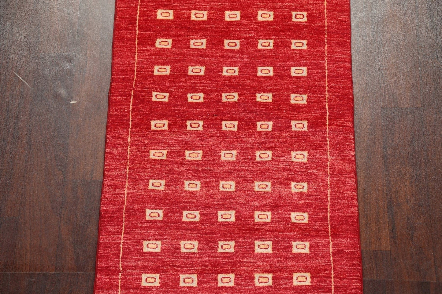 Red Gabbeh Kashkoli Oriental Runner Rug 3x10