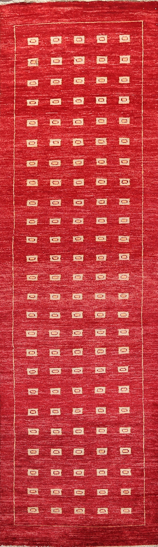 Red Gabbeh Kashkoli Oriental Runner Rug 3x10